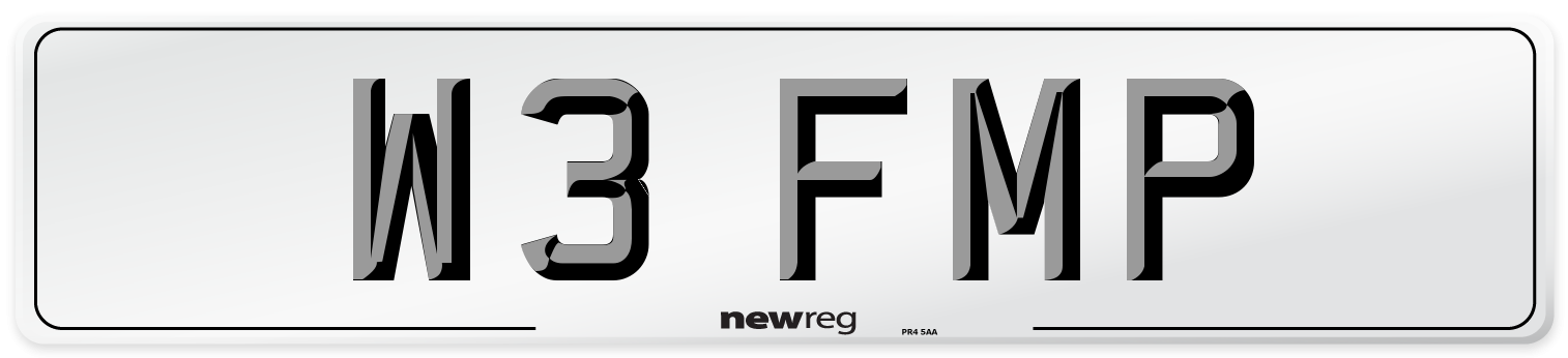 W3 FMP Number Plate from New Reg